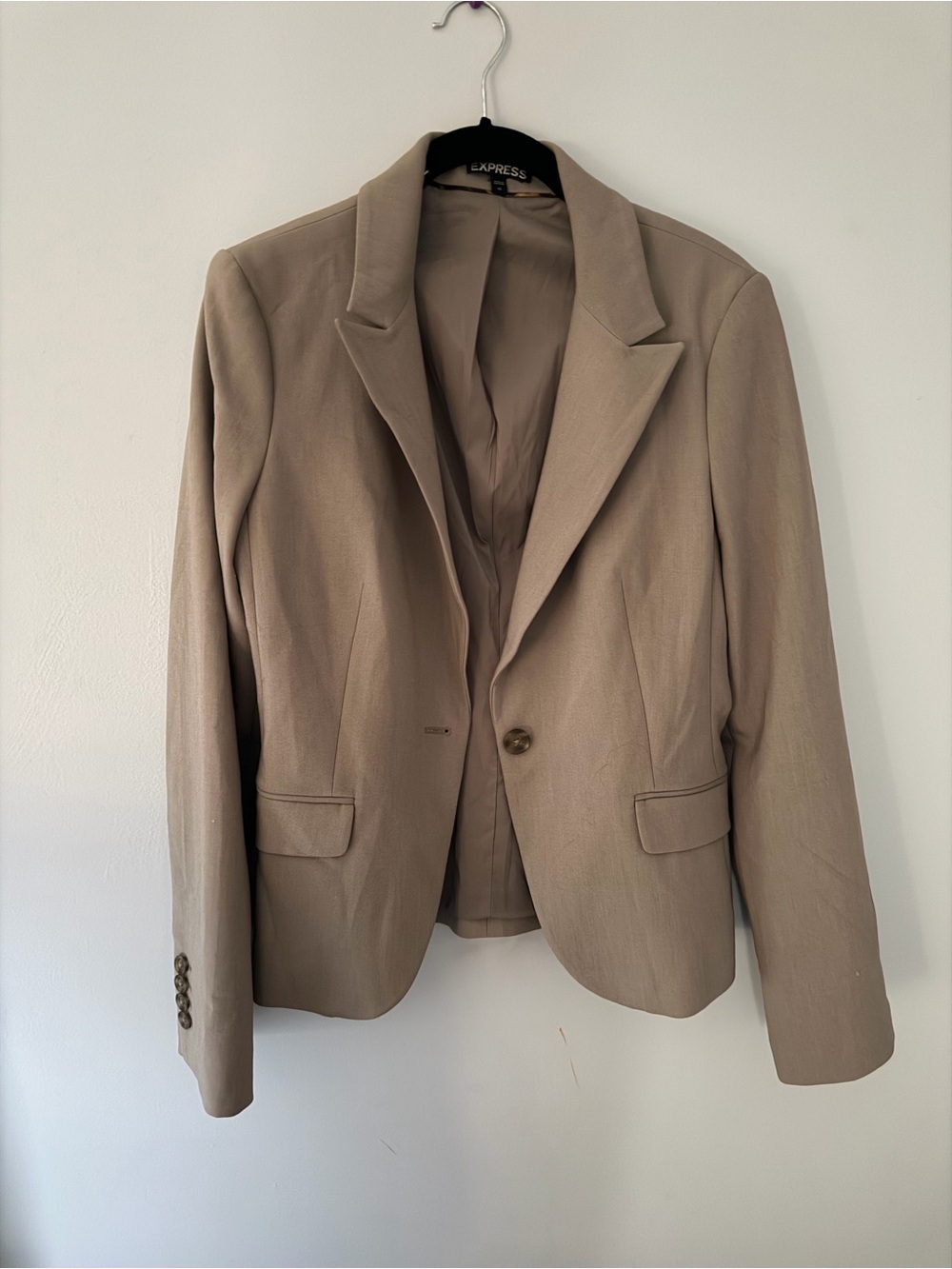 Express Taupe Women's Single-Button Blazer size 10